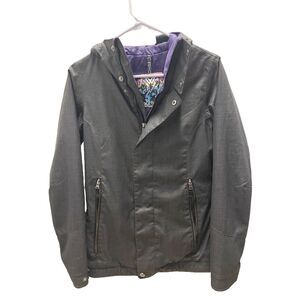 Burton DryRide Women's Ski Snowboard Jacket XS Gray Hooded Winter Coat
